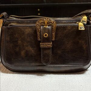 Brubben2 brown crossbody,  Steve Madden Bag with Gold Buckle brand new
